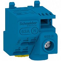 SCHNEIDER ELECTRIC ШИНА N PRAGMA 1 ОТВ. 6-25КВ.ММ  (ВИНТ) И 4 ОТВ. 1,5-4КВ.ММ  (САМОЗАЖИМ) ДО 63А (LGYT1N05)