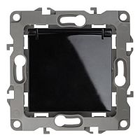 ЭРА Розетка 2P+E Schuko со шторками с крышкой, 16A-250В, , чёрный, 12-2103-06 (Б0014698)