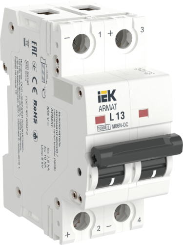 IEK ARMAT Автоматический выключатель M06N-DC 2P L 13А (AR-M06N-2-L013DC)