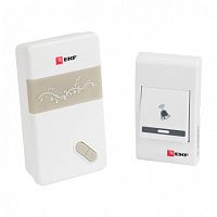 EKF Звонок беспроводной на батарейках  (белый-серый 36 мелодий с индикацией 3х1.5В ААA дистанция 80м) Ba (DBB-A-002)