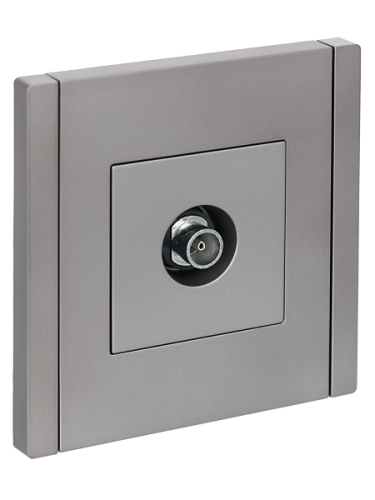 IEK FORTE&PIANO Розетка TV оконечная FP528 сталь  (FP-A10-O-K46)