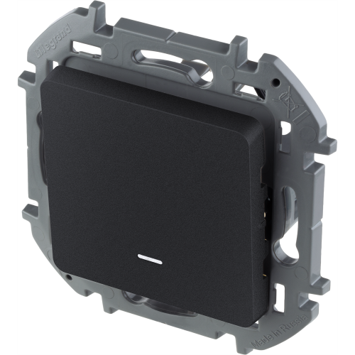 LEGRAND INSPIRIA Переключатель одноклавишный с подсветкой/индикацией   для скрытого монтажа,цвет &quot;Антрацит&quot;, номинальный ток 10 А, напряжение ~250В (673663) фото 7