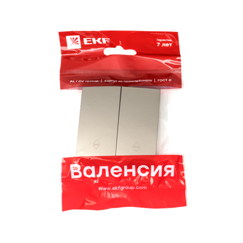 EKF Валенсия лицевая панель выключателя 2-кл. проходного 10А кашемир EKF PROxima (ESV10-L-027-40) фото 2