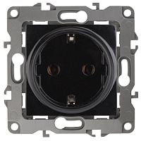 ЭРА Розетка 2P+E Schuko, 16A-250В, , чёрный, 12-2101-06 (Б0014680)