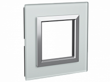 DKC Рамка из натурального стекла, ,''Avanti'', светло-серая, 2 модуля (4404822)