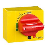 SCHNEIDER ELECTRIC Прямая поворотная рукоятка с красной рукояткой и желтой панелью NSXm (LV426931)