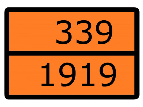 EKF Знак для маркировки опасных грузов ''Номер ООН 339/1919'' ГОСТ Р 52290-2004 300х400 мм, пленка самоклеящаяся ГОСТ 19433-88 (an-7-339-1919)