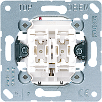 JUNG Кнопка без фиксации 2-клавишная  (2 НО контакта). Механизм. 10A 250V (535U)