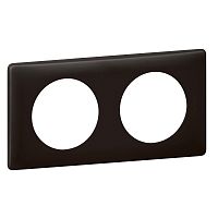 LEGRAND Рамка, двухпостовая, черная перкаль (066742 )