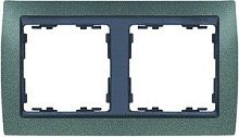 SIMON Рамка на 2 поста, S82, зеленая текстура - графит (82824-65)
