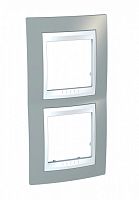 SCHNEIDER ELECTRIC UNICA-Хамелеон Рамка вертикальная 2 поста серый/белый (MGU6.004V.865)