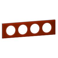 LEGRAND Рамка, четырехпостовая, смальта кармин (069474 )