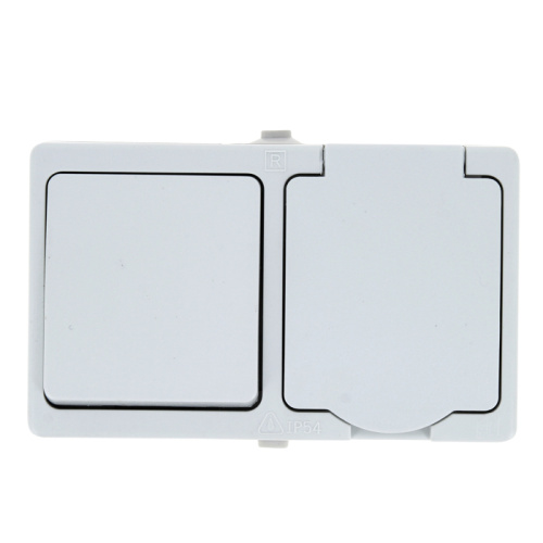 EKF Венеция Блок Розетка-выключатель одноклавишный 16А с заземлением IP54 белый (EVRV16-050-10-540) фото 3