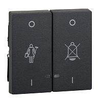 SCHNEIDER ELECTRIC Клавиша 2шт перечеркнутый звонок/горничная световая индикация антрацит (MTN3429-0414)
