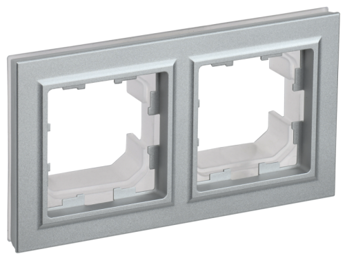 BRITE Рамка 2 поста IP44 РУ-2-БрА-44 алюминий (BR-M22-44-K47)