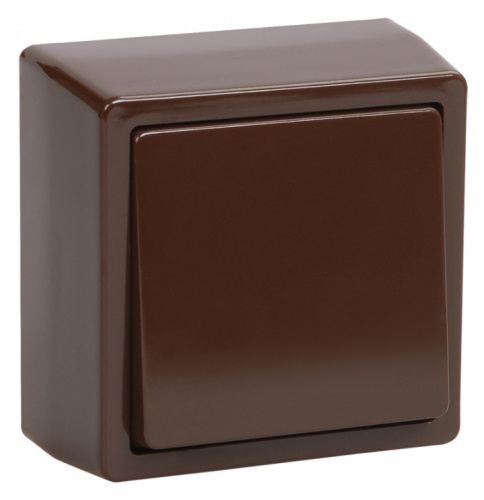 IEK БРИКС Выключатель одноклавишный наружный коричневый (EVB10-K30-10-DC)