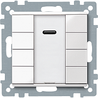 SCHNEIDER ELECTRIC SM Выключатель четырехкнопочный PLUS с ИК белый MTN617519 (MTN617519)