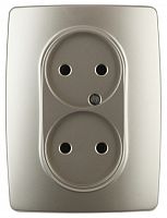ЭРА Розетка 2X2P, 16A-250В, , шампань, 12-2107-04 (Б0031241)