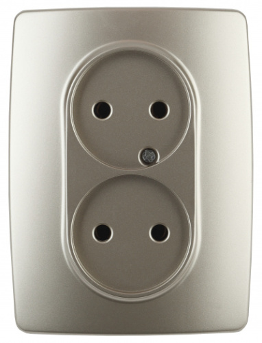 ЭРА Розетка 2X2P, 16A-250В, , шампань, 12-2107-04 (Б0031241)