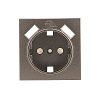 EKF Валенсия лицевая панель розетки 1-местной с/з 16А графит с защ. штор. с 2 USB 2,1А EKF PROxima (ESR16-L-028-60-2USB)