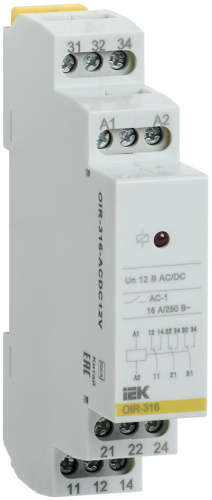 IEK Промежуточное реле OIR 3 конт (16А). 12 В AC/DC (OIR-316-ACDC12V)