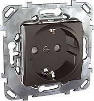 SCHNEIDER ELECTRIC UNICAtop Розетка с заземлением со шторками в рамку черная (MGU5.037.12ZD)