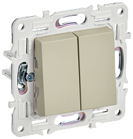 IEK SKANDY Выключатель 2-клавишный перекрестный 10А SK-V06B бежевый  (SK-V23-0-10-K10)