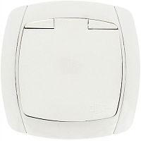 EKF Париж Розетка с заземлением с крышкой 16А белая (ESR16-029-10)