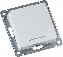 HEGEL MASTER Выключатель одноклавишный с индикацией, скрытой установки, в рамку, белый (ВС10-412)