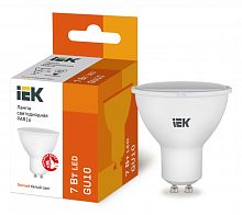 IEK Лампа светодиодная LED 7вт 230в GU10 тепло-белый ECO (LLE-PAR16-7-230-30-GU10)