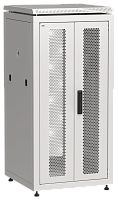 IEK Шкаф напольный сетевой 19' LINEA N 24U 600х600мм передняя распашная перфорированная дверь задняя перфорированная серый (LN35-24U66-2PP)
