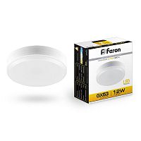 FERON Лампа светодиодная LED 12вт GX53 теплый таблетка (LB-453) (25833)
