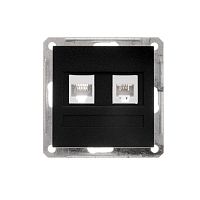 SCHNEIDER ELECTRIC W59 Розетка информационная двойная скрытый без рамки кат.5е черный бархат (RSI-251TK5E-6-86)