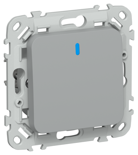 FLITE Выключатель 1-клавишный с индикацией 10А  серый (FI-V10-1-10-1-K03)