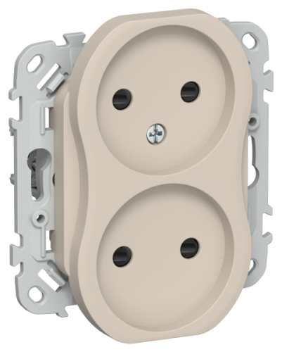 FLITE Розетка 2-местная без заземления с защитными шторками безвинтовое крепление 10А льняной (FI-R23-10-1-K88) FLITE Розетка 2-местная без заземления с защитными шторками безвинтовое крепление 10А льняной (FI-R23-10-1-K88)