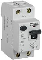 IEK Выключатель дифференциального тока (УЗО) ВД1-63 2Р 40А 30мА GENERICA (MDV15-2-040-030)
