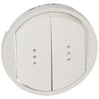 LEGRAND Celiane Лицевая панель для выключателя двухклавишного с подсветкой белая (68004 )