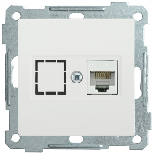 IEK РK11-1-Б Розетка компьютерная RJ45 Cat6 BOLERO белая IEK  (EKB16-01-K01)
