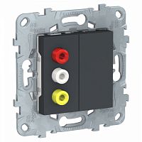 SCHNEIDER ELECTRIC Розетка UNICA NEW 3 RCA антрацит (NU543154)