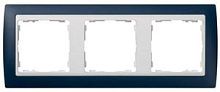 SIMON Рамка на 3 поста, S82, синий - белый (82632-64)