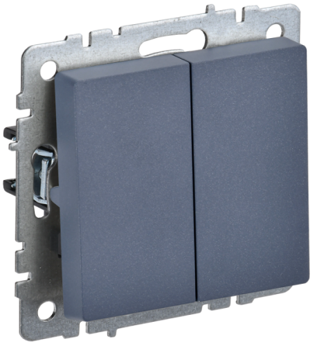 BRITE Выключатель двухклавишный 10А ВС10-2-0-БрМ маренго (BR-V20-0-10-K35)