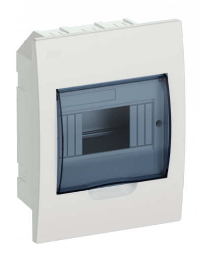 IEK Щит распределительный встраиваемый ЩРв-П-6 IP41 пластиковый белый прозрачная дверь (MKP12-V-06-40-20)