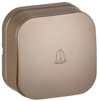 IEK GLORY Выключатель 1-клавишный для открытой установки самовозвратный 10А ВСс20-1-0-ХШм шампань матовый  (EVH14-K37M-10)