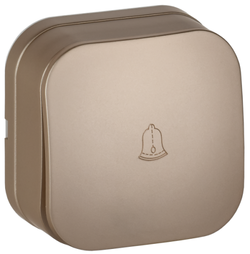 IEK GLORY Выключатель 1-клавишный для открытой установки самовозвратный 10А ВСс20-1-0-ХШм шампань матовый  (EVH14-K37M-10)