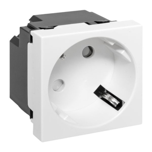 EKF Розетка 45х45 с заземлением 45 градусов быстрозажимные клеммы белая (E2MR16-028-10-45-SL)