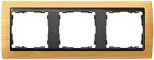 SIMON Рамка на 3 поста, S82, сосна - графит (82835-69)