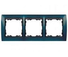 SIMON Рамка на 3 поста, S82, синий металлик - графит (82834-64)