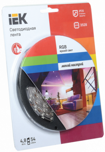 IEK Лента светодиодная LEDх54/м 5м 4.8w/m 12в RGB eco (LSR1-3-054-20-1-05)