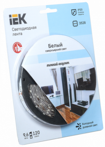 IEK Лента светодиодная LEDх120/м 5м 9.6w/m 12в холодный eco (LSR1-2-120-20-1-05)