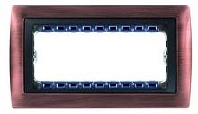SIMON Рамка с суппортом на 8 узких модулей, S82C, античная медь - графит (82884-36)